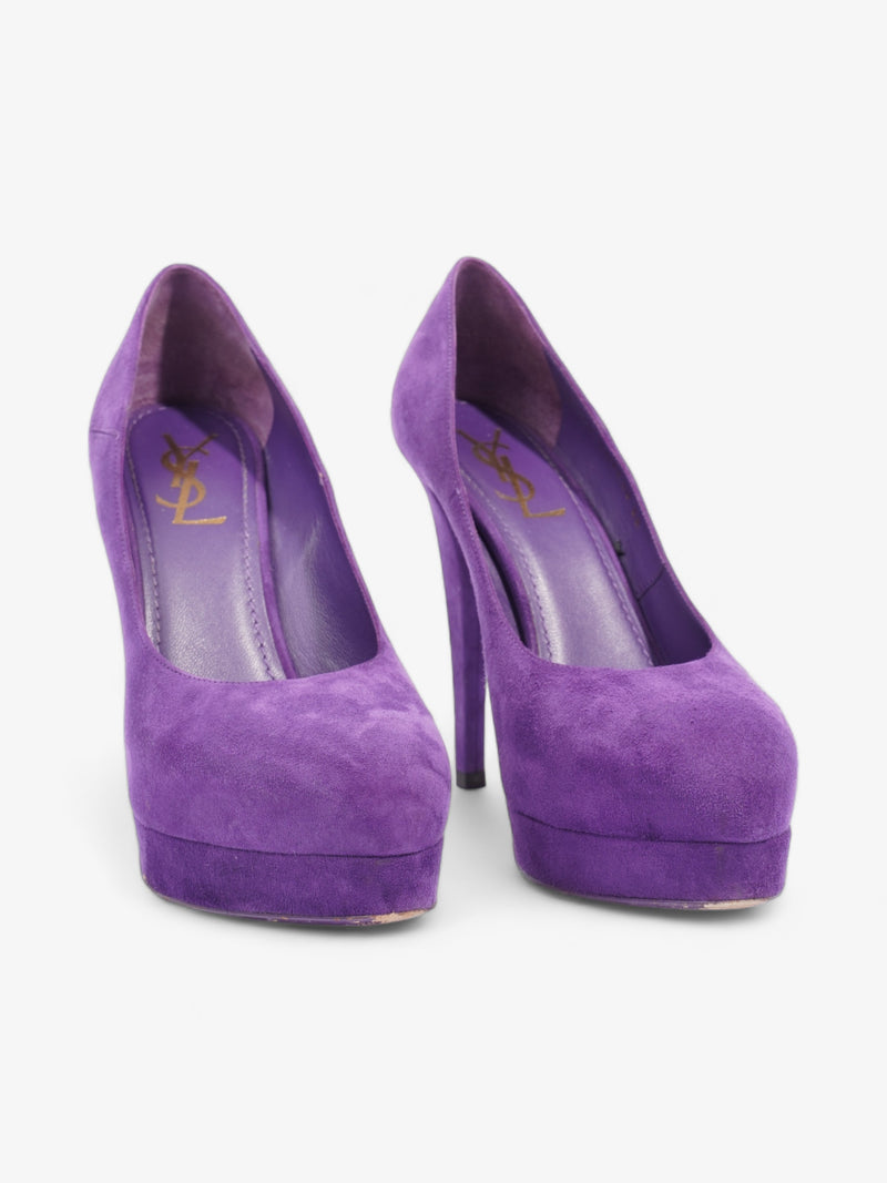  Saint Laurent Gaby Pump 125mm Purple Suede EU 38 UK 5