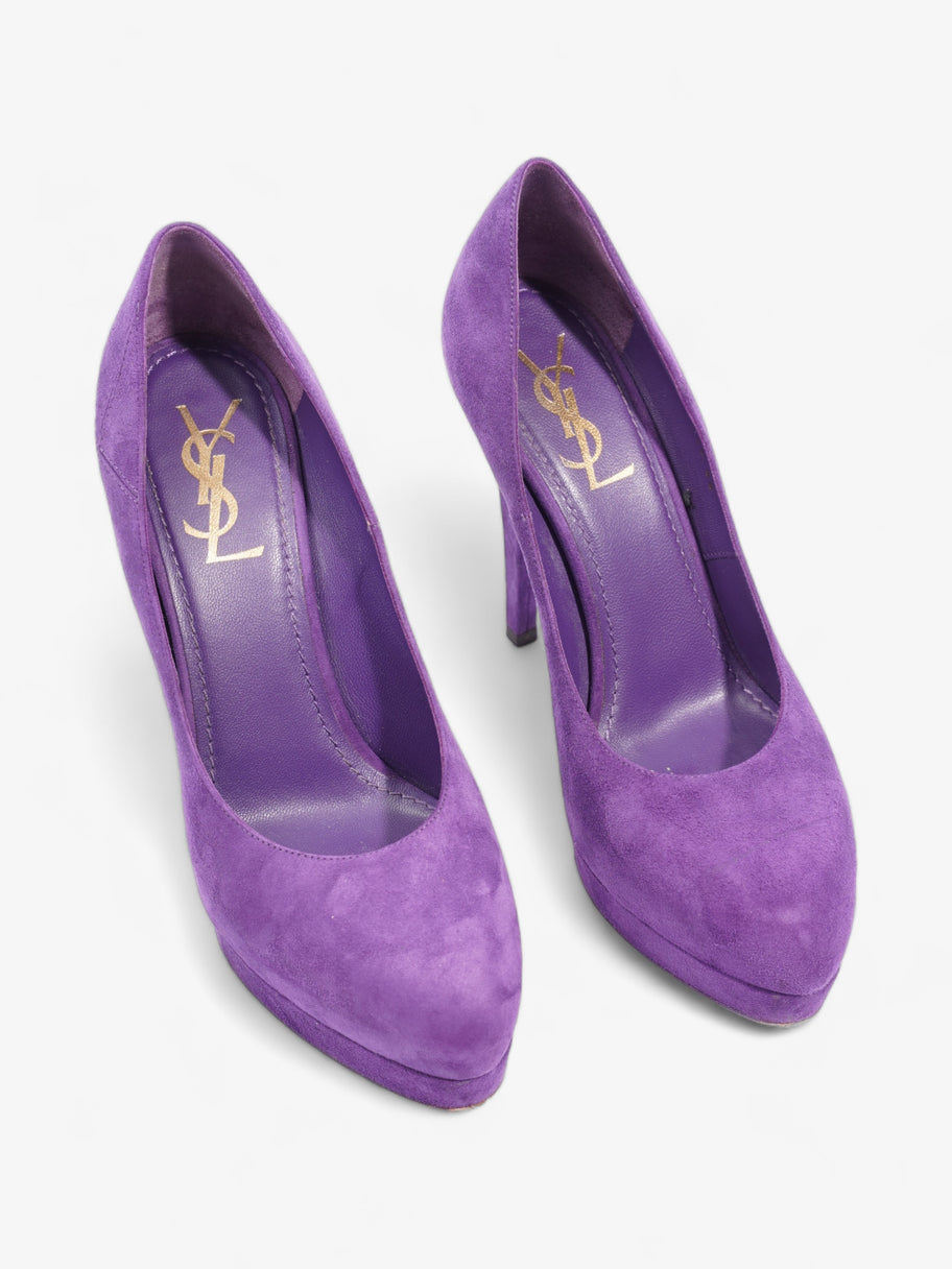 Saint Laurent Gaby Pump 125mm Purple Suede EU 38 UK 5 Image 8