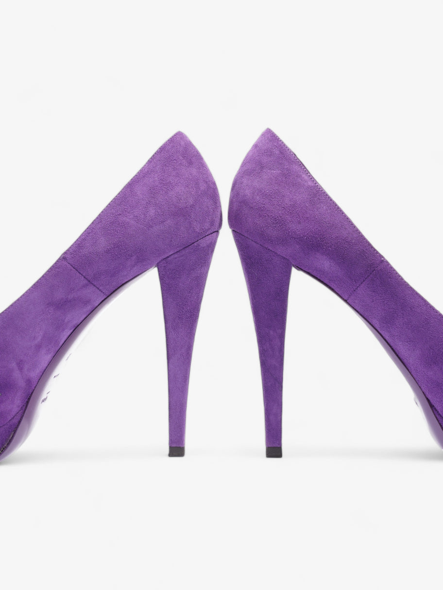 Saint Laurent Gaby Pump 125mm Purple Suede EU 38 UK 5 Image 9