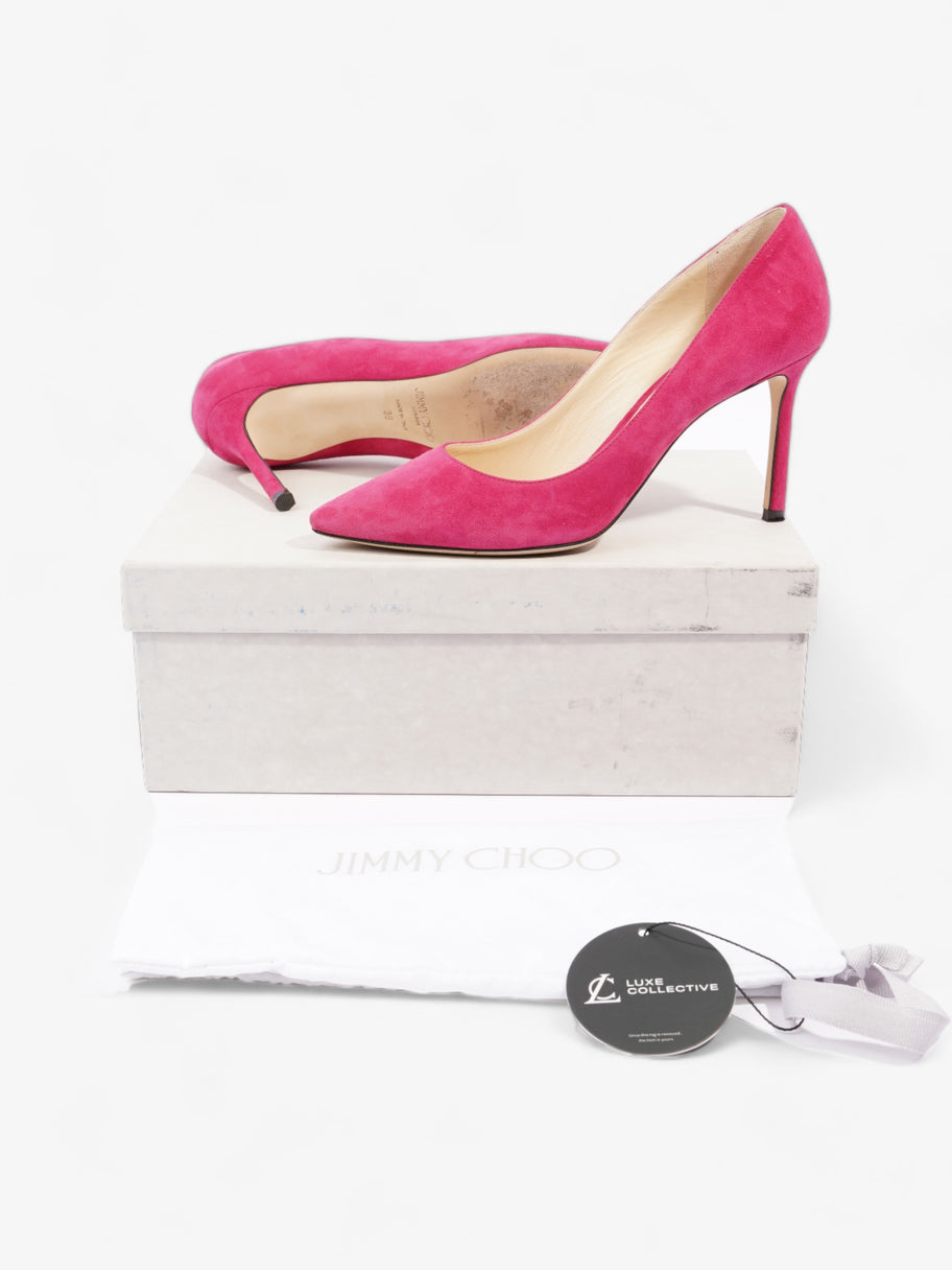 Jimmy Choo Romy 85 85mm Pink Suede EU 38 UK 5 Image 10