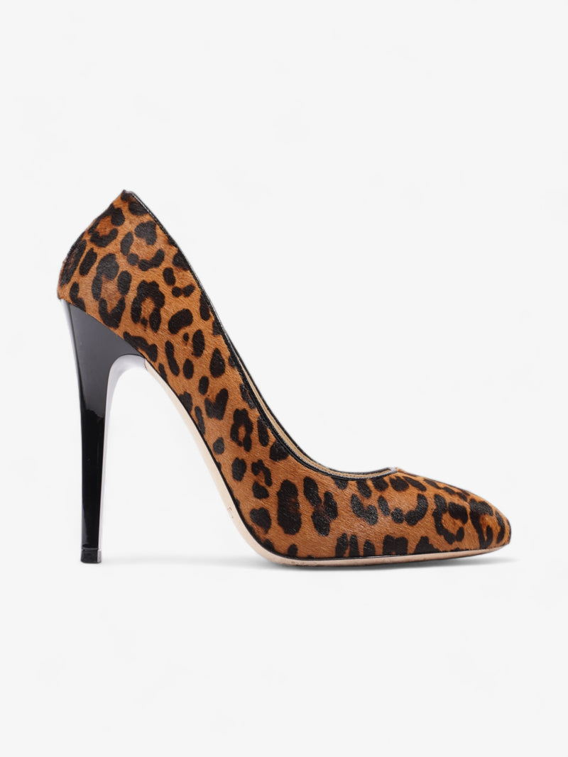  Jimmy Choo Court Heels 120mm Leopard Print Calf Hair EU 38 UK 5