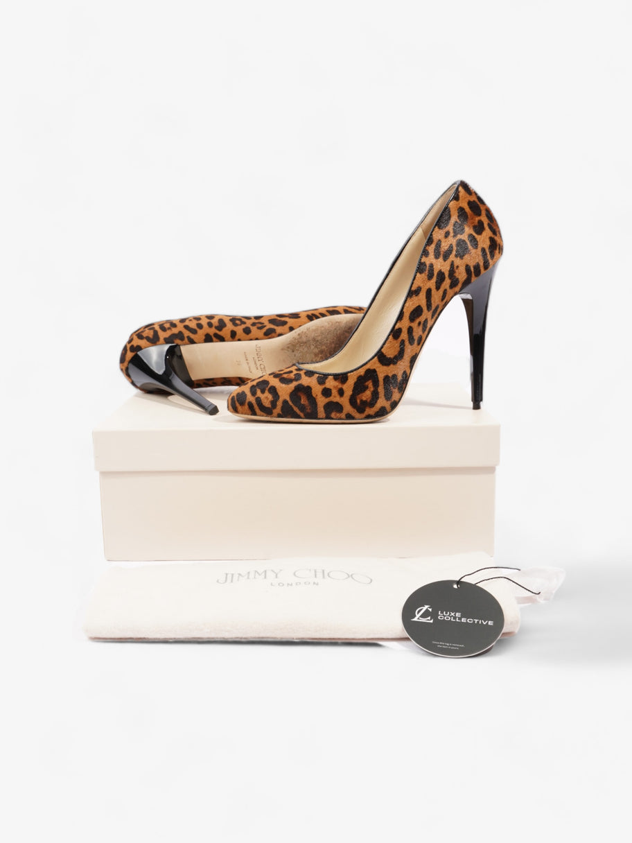 Jimmy Choo Court Heels 120mm Leopard Print Calf Hair EU 38 UK 5 Image 10