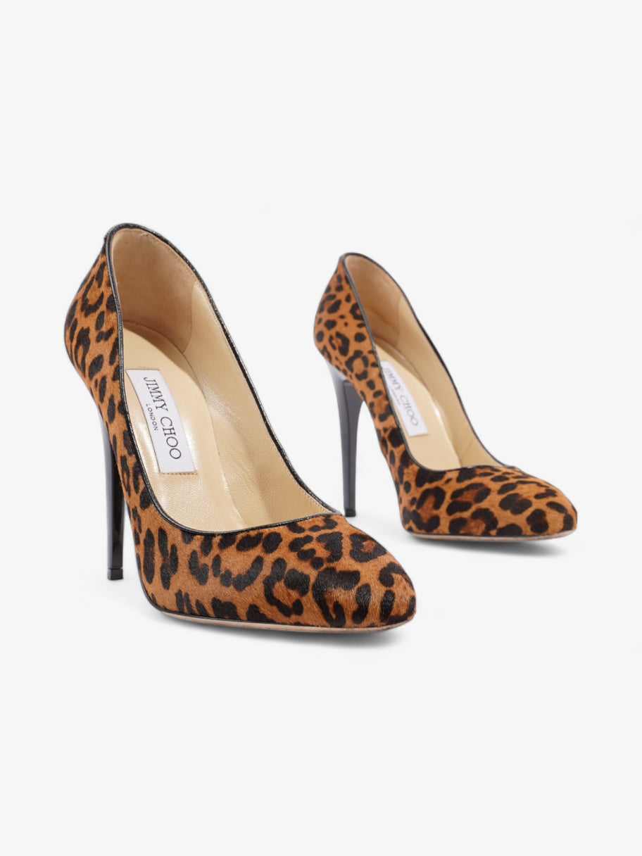 Jimmy Choo Court Heels 120mm Leopard Print Calf Hair EU 38 UK 5 Image 2