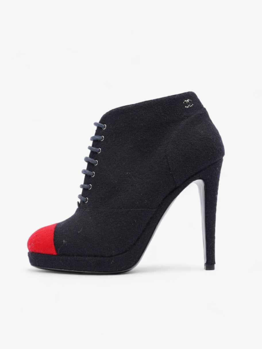 Chanel Short Boots Navy / Red Fabric EU 38 UK 5 Image 5