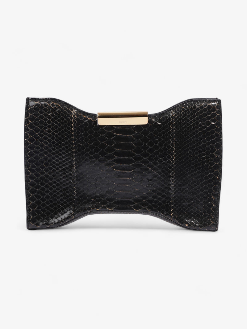  Alexander McQueen Squeeze It Clutch Bag Black Python