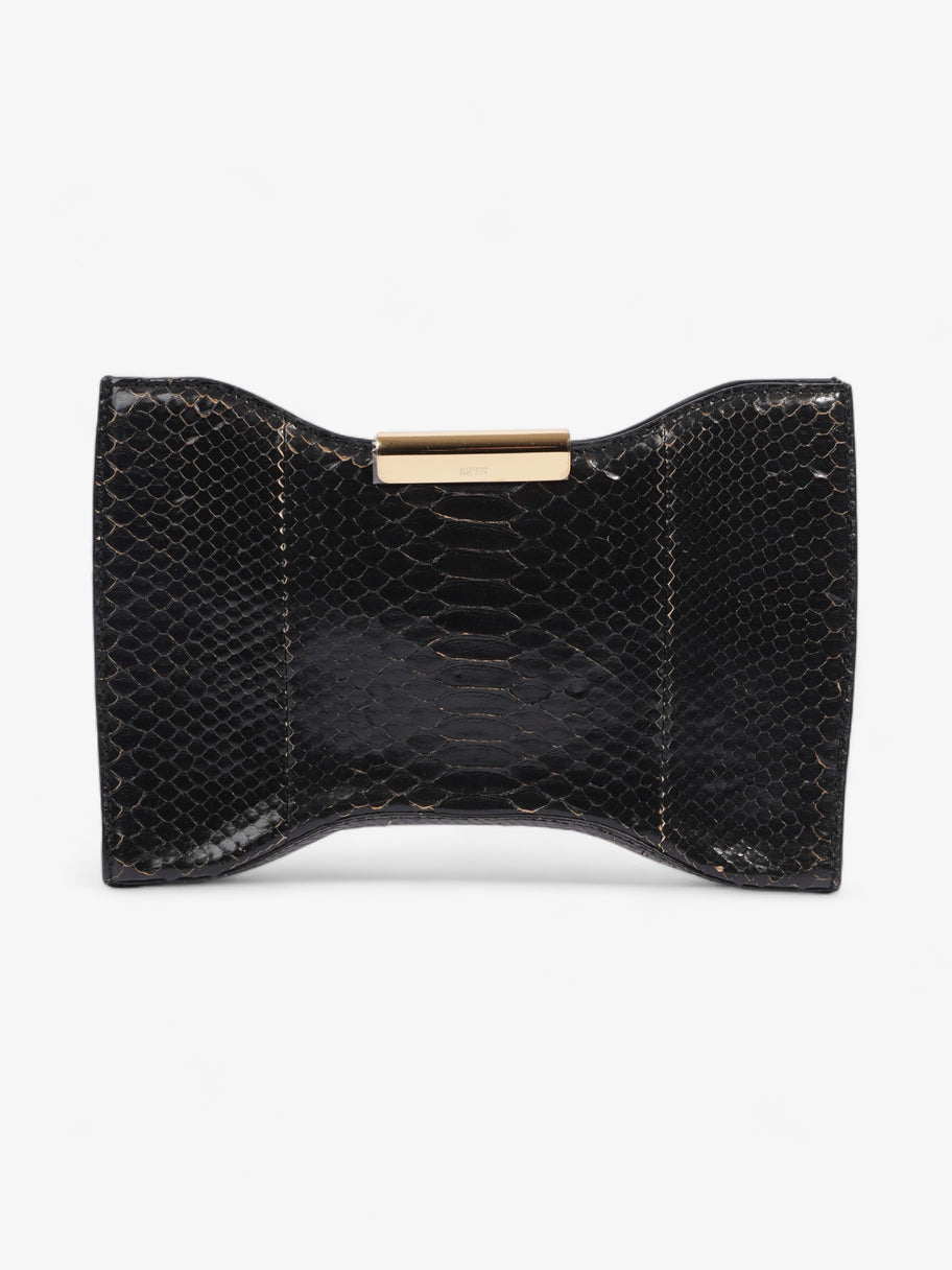 Alexander McQueen Squeeze It Clutch Bag Black Python Image 1