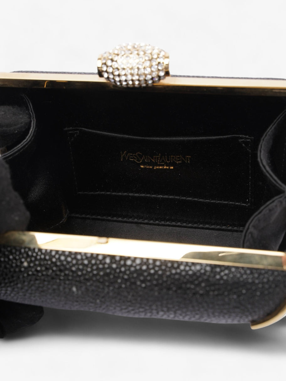 Saint Laurent Crystal Box Clutch Black / Gold Leather Image 7