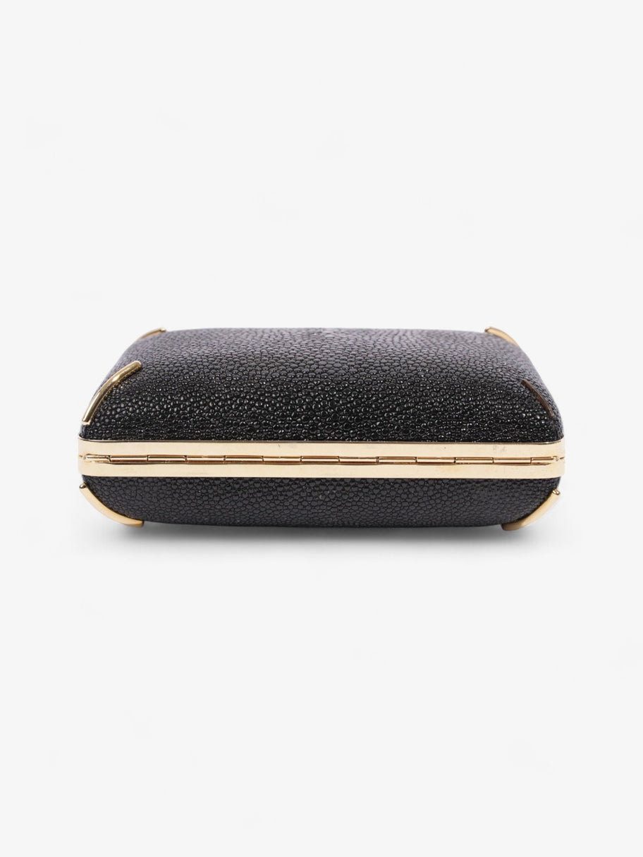 Saint Laurent Crystal Box Clutch Black / Gold Leather Image 3