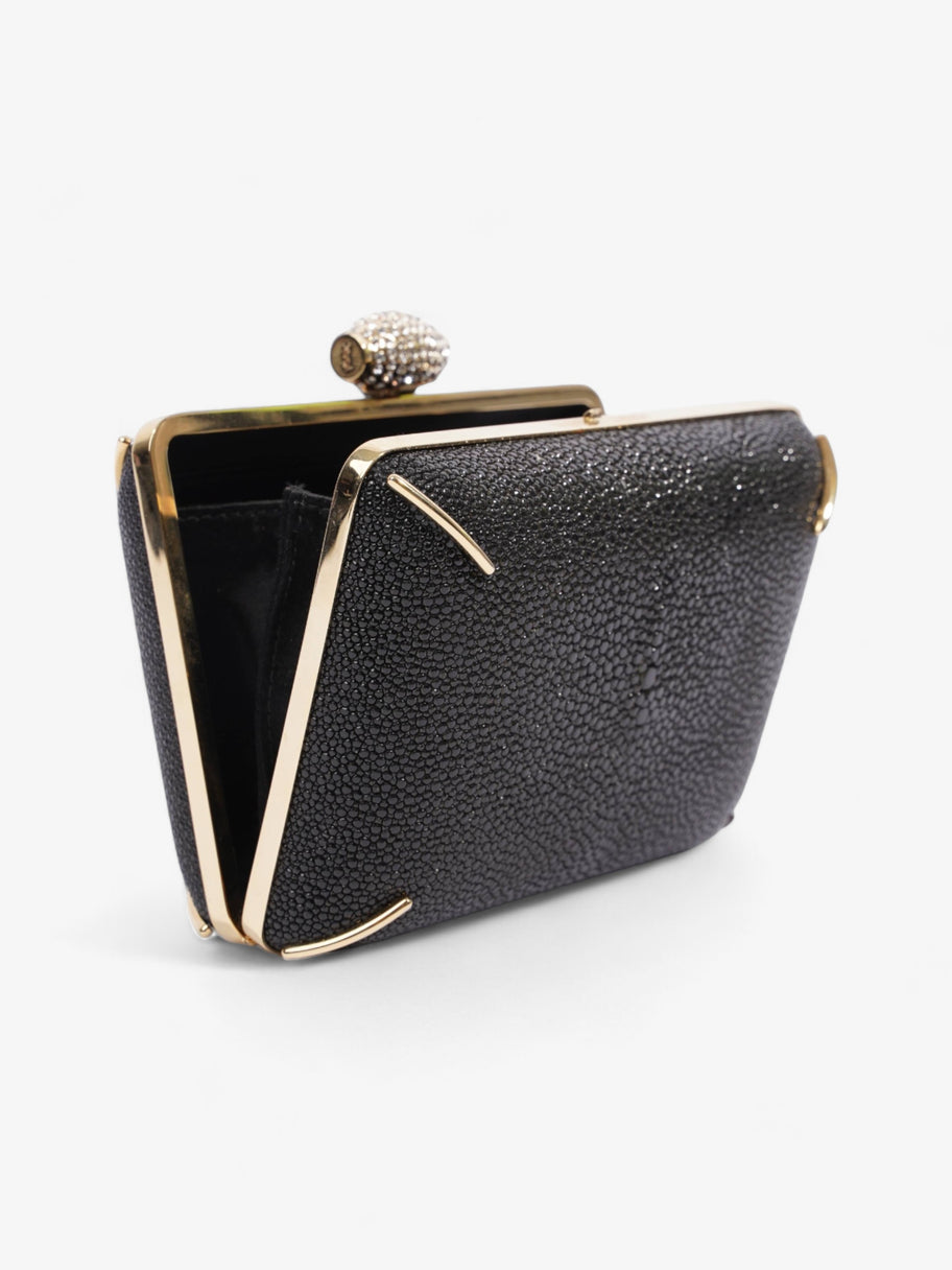 Saint Laurent Crystal Box Clutch Black / Gold Leather Image 5