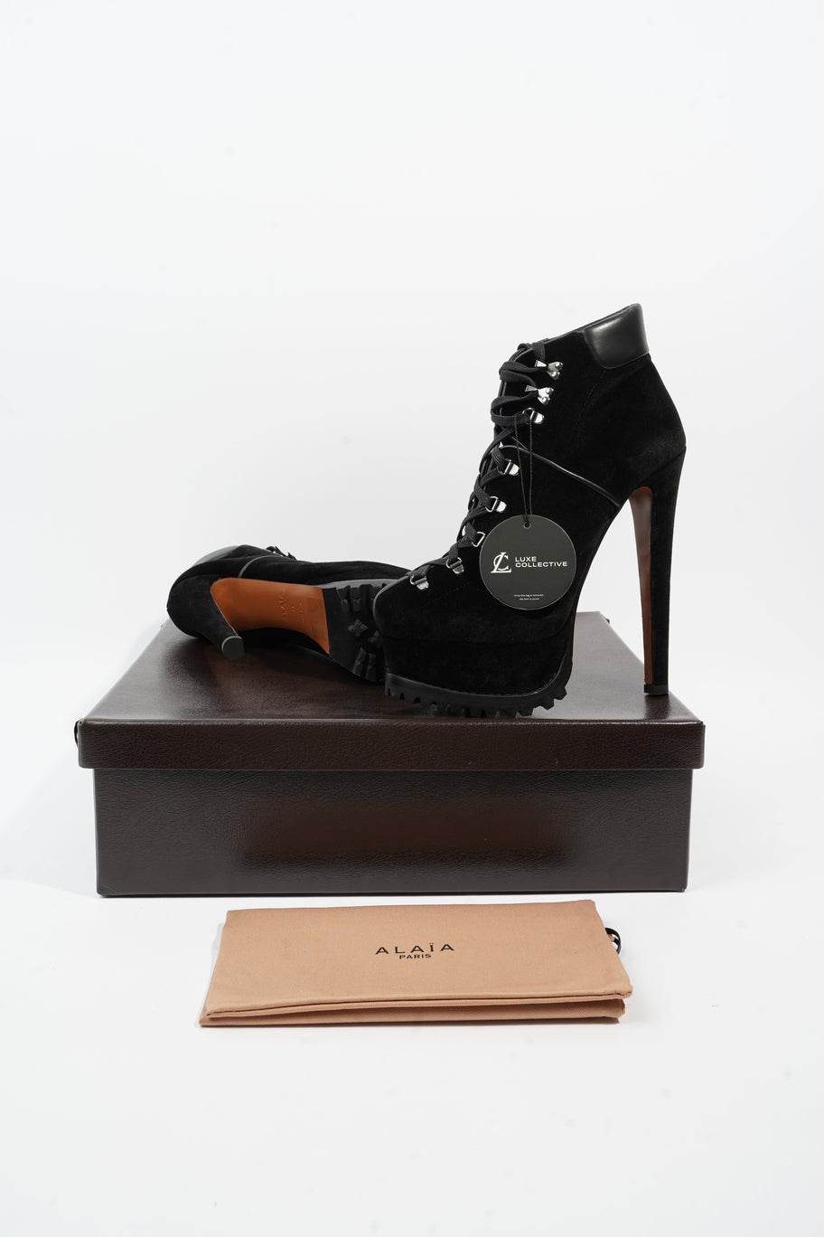 Alaia Heel Boot 160 Black Velvet EU 38 UK 5 Image 12