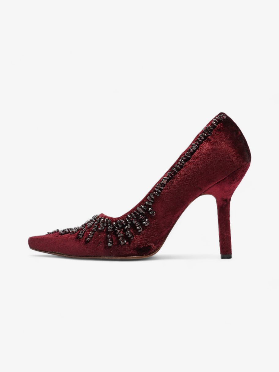 Gucci Ruby Pumps 90 Burgundy Velvet EU 37.5 UK 4.5 Image 3