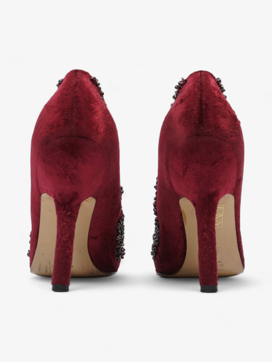 Gucci Ruby Pumps 90 Burgundy Velvet EU 37.5 UK 4.5 Image 6