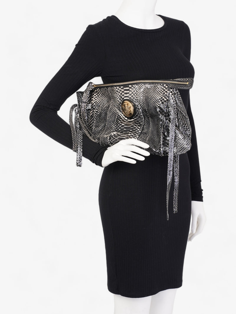  Gucci Hysteria Clutch Bag Black Python