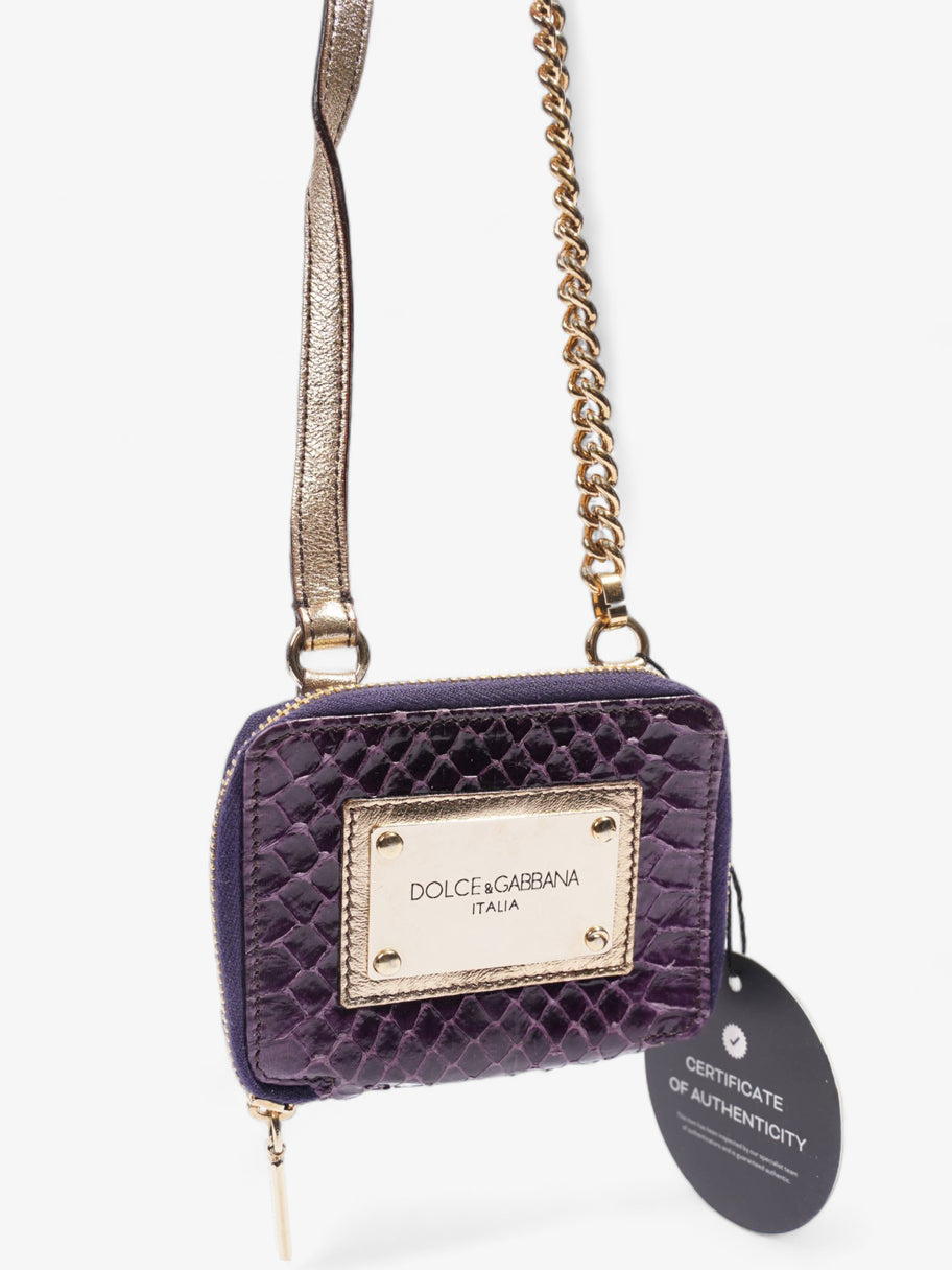 Dolce and Gabbana Coin Purse Purple Python Image 6