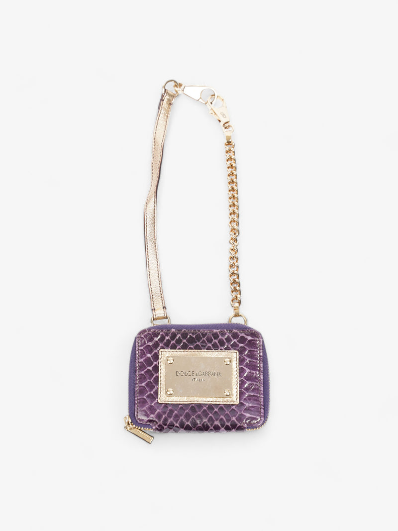  Dolce and Gabbana Coin Purse Purple Python