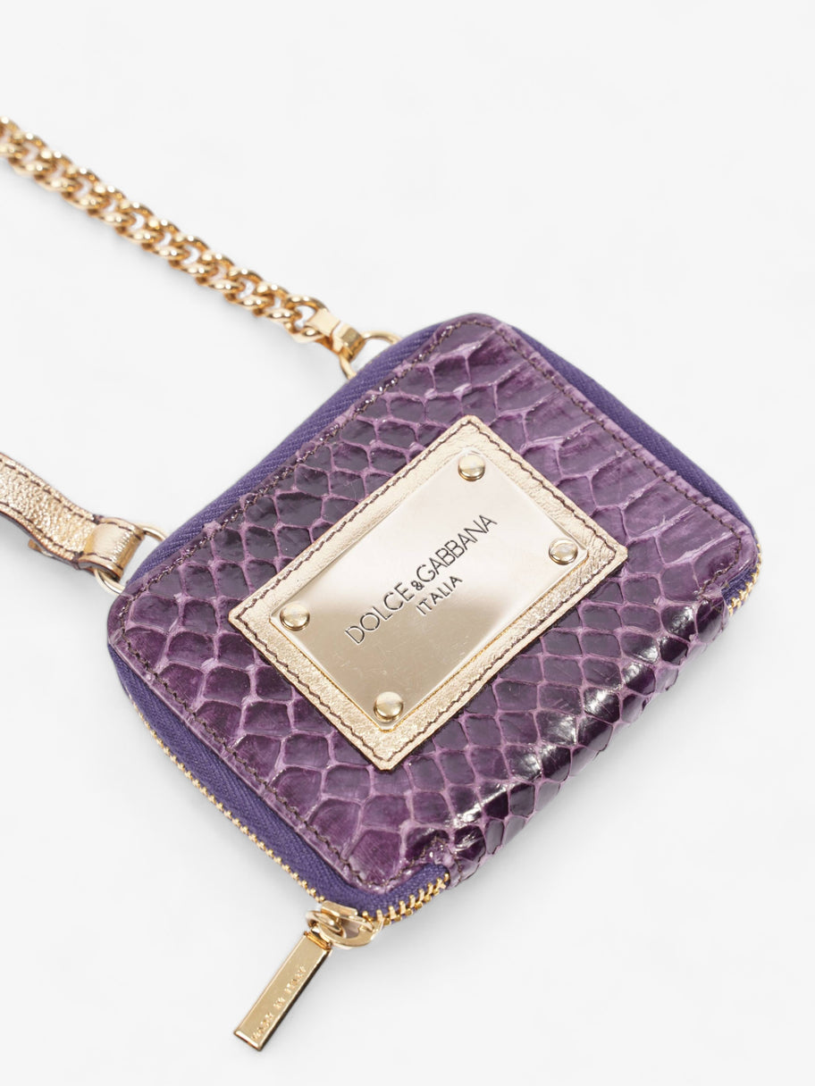 Dolce and Gabbana Coin Purse Purple Python Image 2