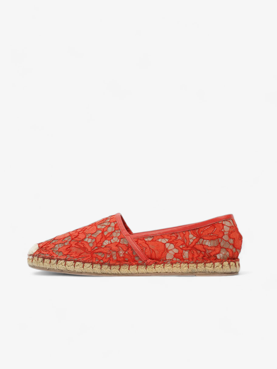 Valentino Lace Espadrille Red Lace EU 41 UK 8 Image 5