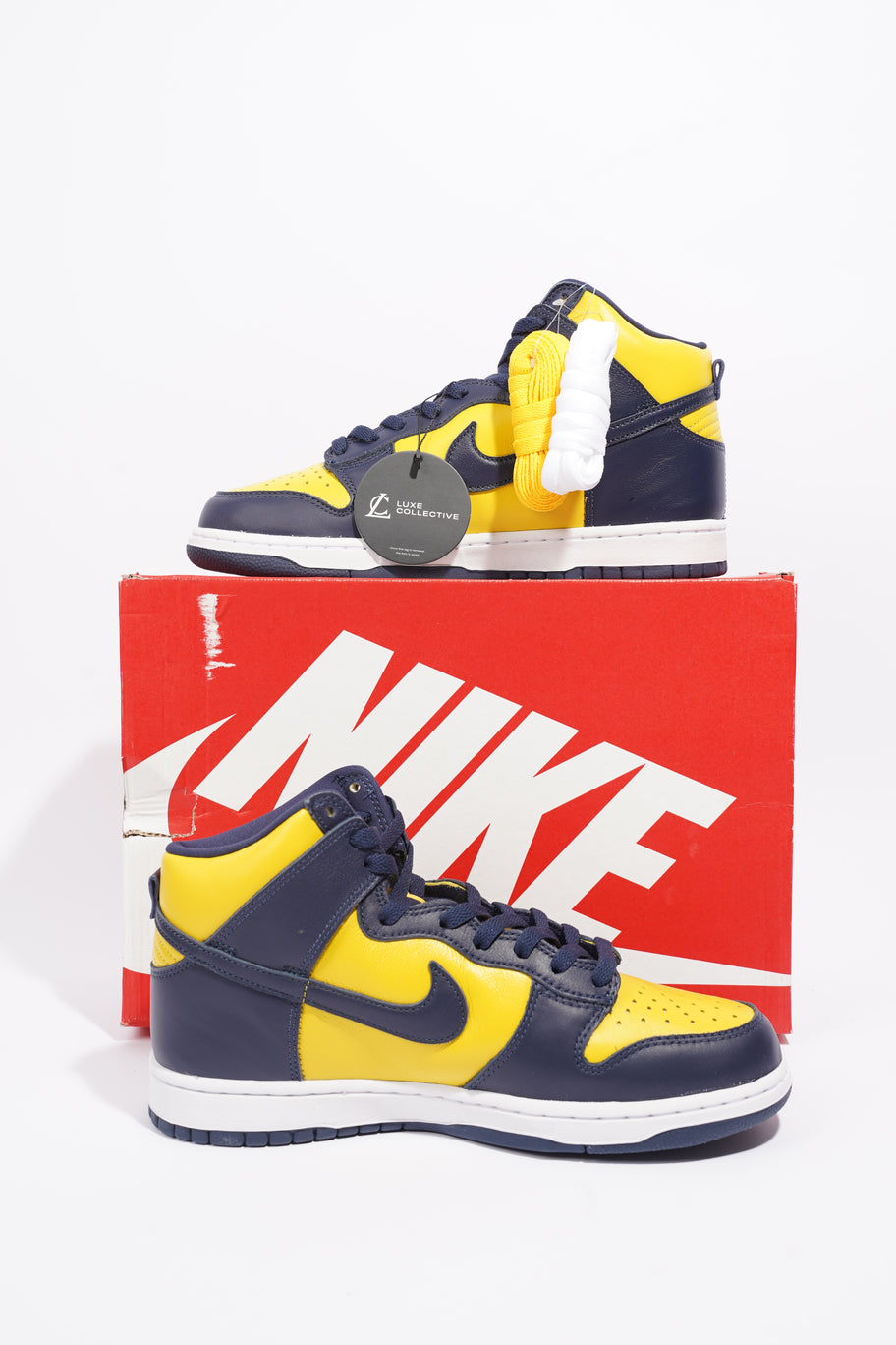 Nike Dunk Hi Michigan Varsity Maize / Midnight Navy Leather EU 42.5 UK 8 Image 9