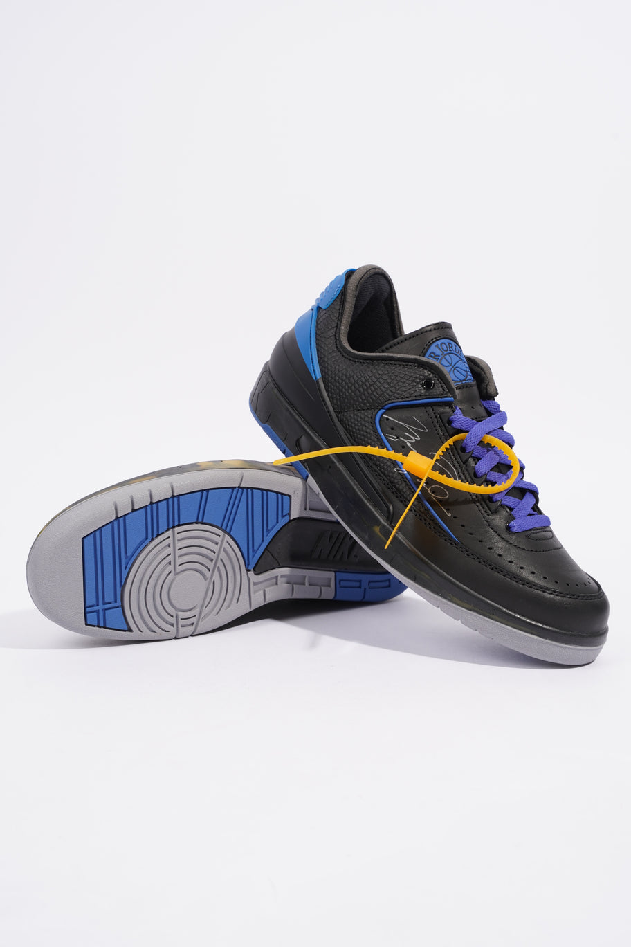 Nike x Off White Jordan 2 Retro Low Sp Off White Black / Varsity Royal Leather EU 42.5 UK 8 Image 11