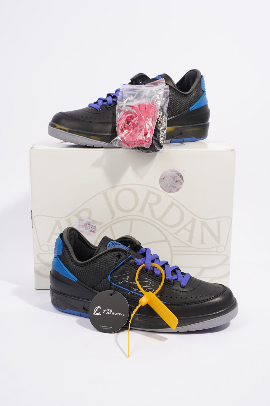 Nike x Off White Jordan 2 Retro Low Sp Off White Black / Varsity Royal Leather EU 42.5 UK 8 Image 12