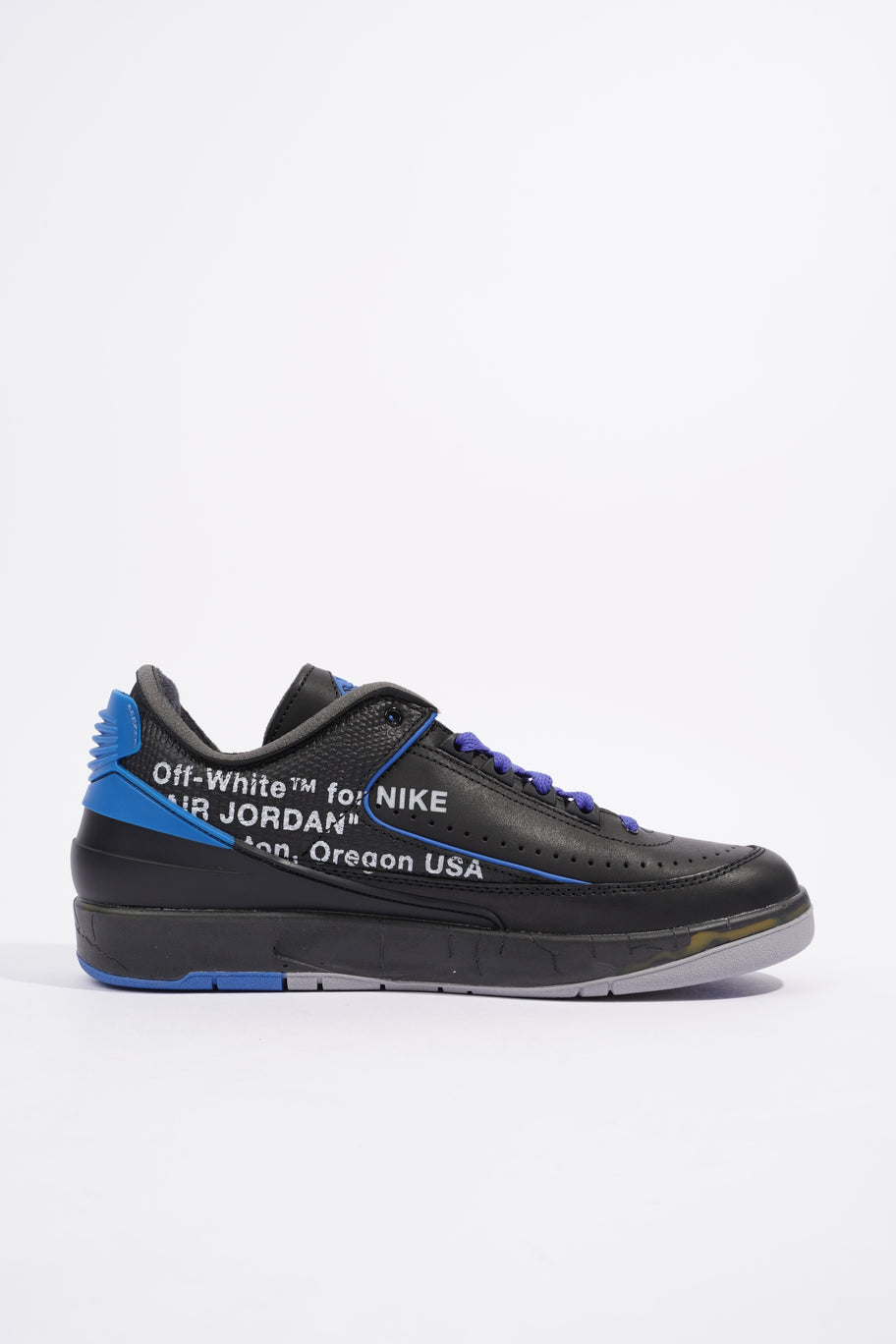 Nike x Off White Jordan 2 Retro Low Sp Off White Black / Varsity Royal Leather EU 42.5 UK 8 Image 4