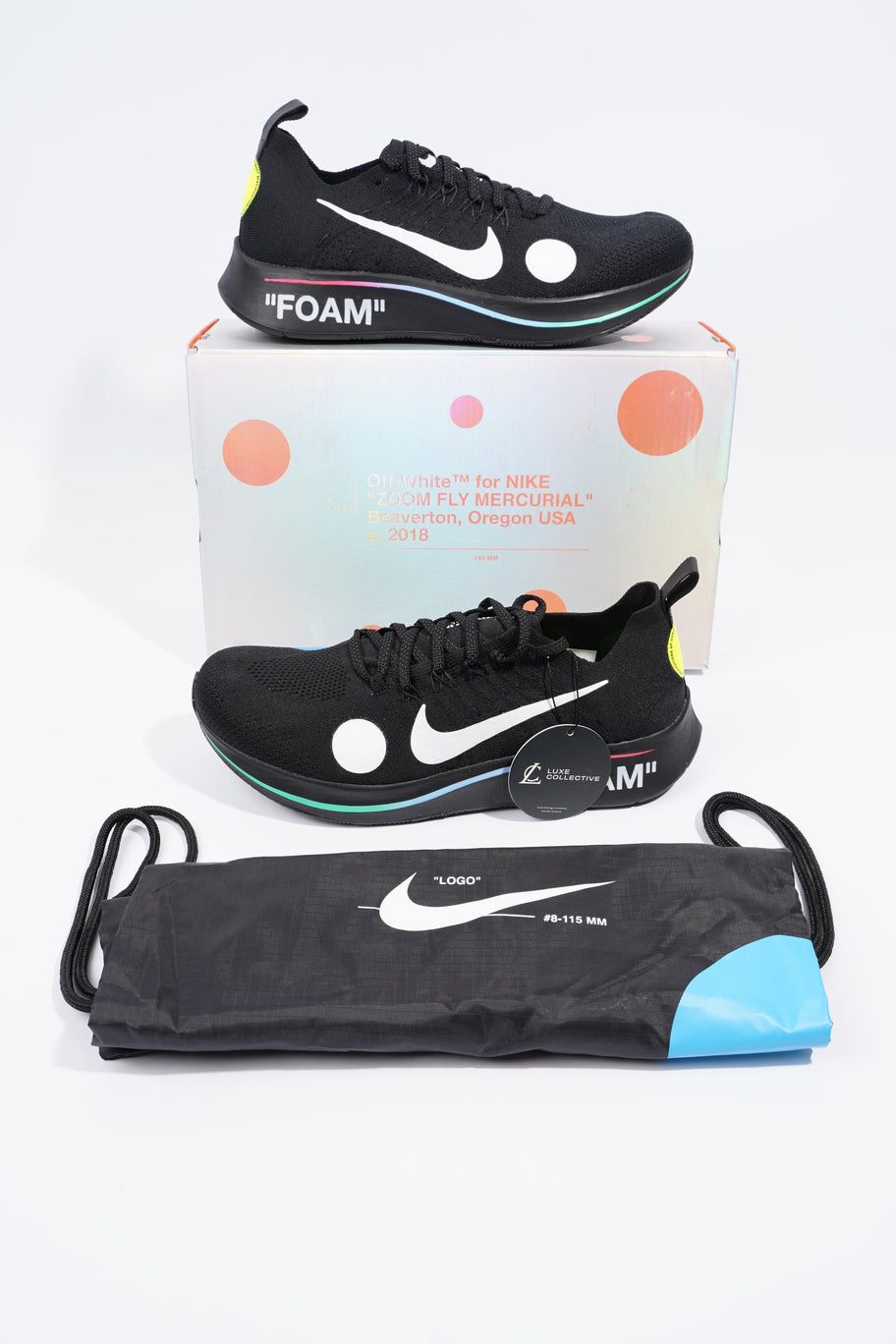 Nike x Off White Zoom Fly Mercurial Black / White Cotton EU 43 UK 8.5 Image 11