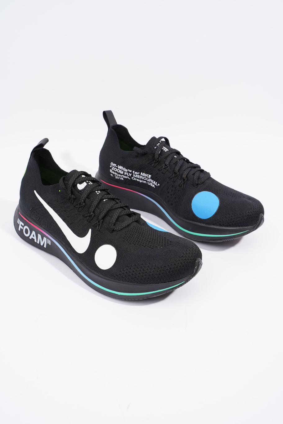 Nike x Off White Zoom Fly Mercurial Black / White Cotton EU 43 UK 8.5 Image 2