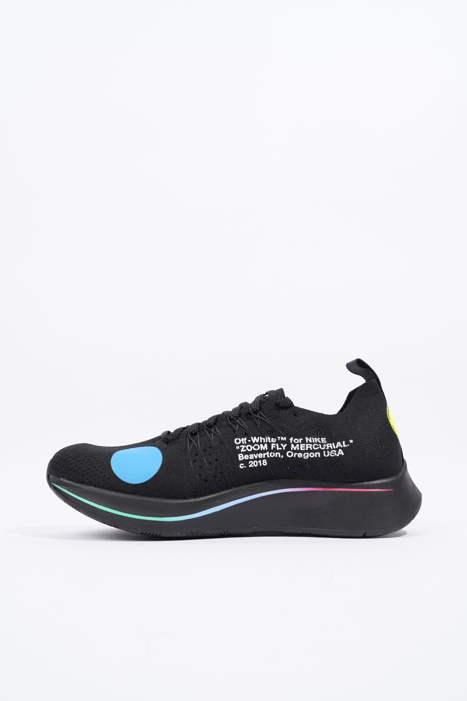 Nike x Off White Zoom Fly Mercurial Black / White Cotton EU 43 UK 8.5 Image 3