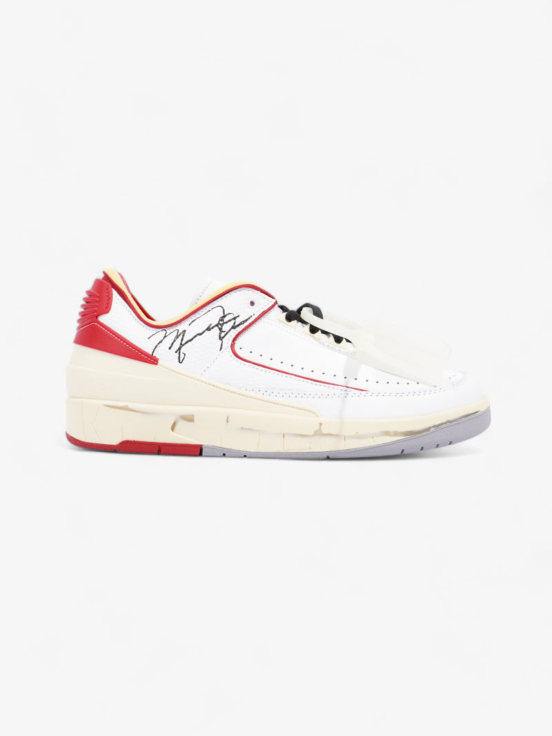  Nike x Off White Jordan 2 Retro Low Sp White / Varsity Red / Black Leather EU 42.5 UK 8