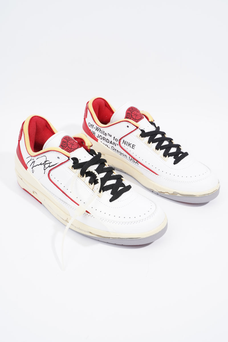  Nike x Off White Jordan 2 Retro Low Sp White / Varsity Red / Black Leather EU 42.5 UK 8