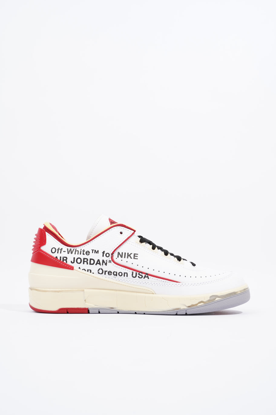 Nike x Off White Jordan 2 Retro Low Sp White / Varsity Red / Black Leather EU 42.5 UK 8 Image 4