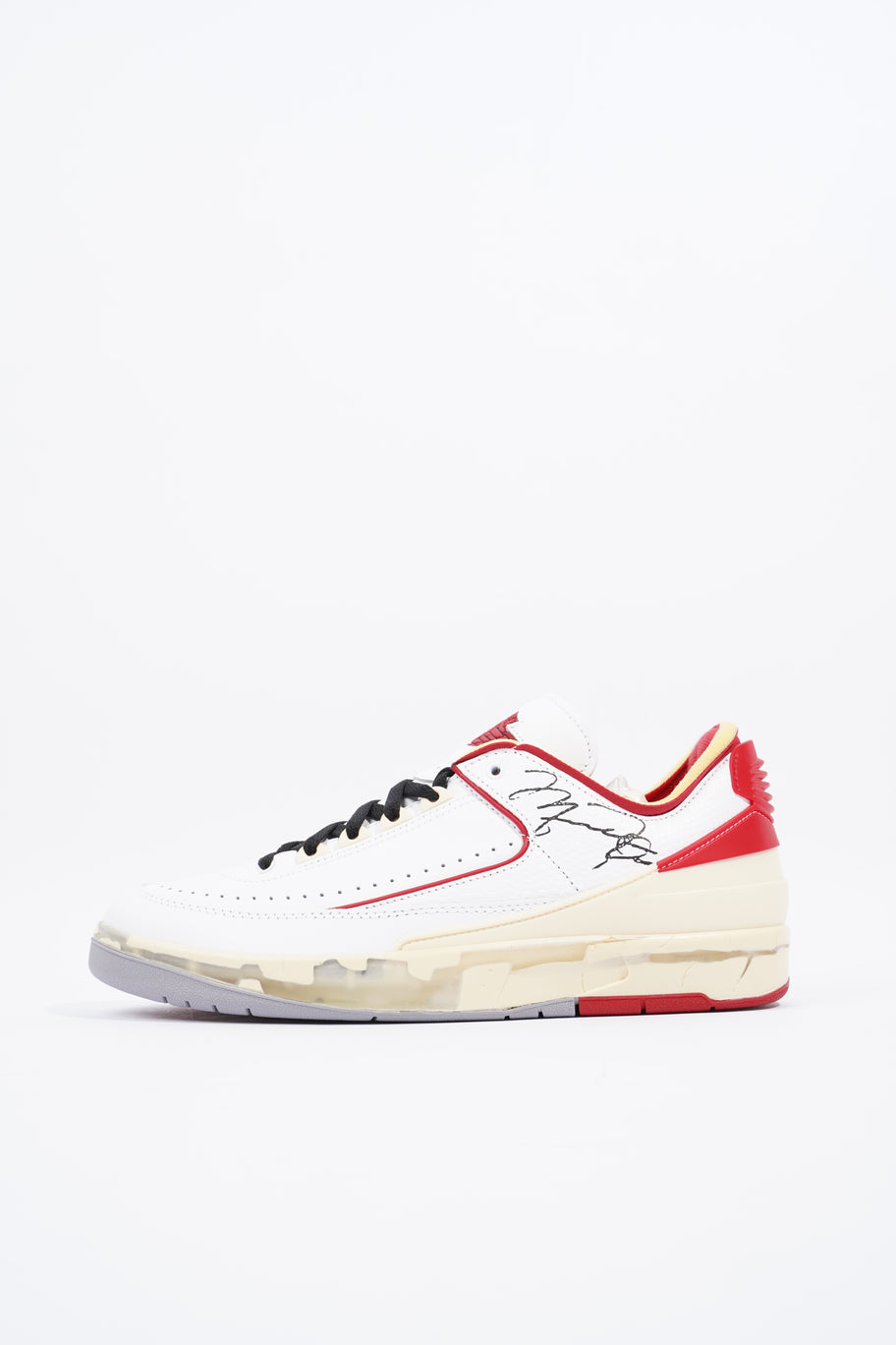 Nike x Off White Jordan 2 Retro Low Sp White / Varsity Red / Black Leather EU 42.5 UK 8 Image 5