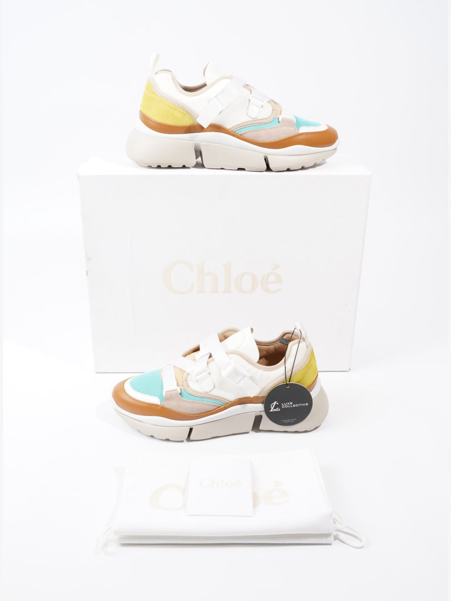 Chloe Sonnie Sneakers White / Turquoise  / Brown Mesh EU 38 UK 5 Image 10