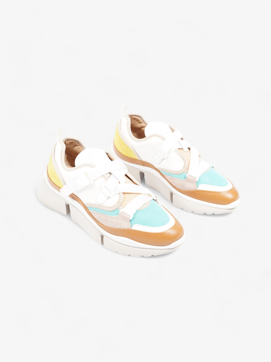 Chloe Sonnie Sneakers White / Turquoise  / Brown Mesh EU 38 UK 5 Image 2