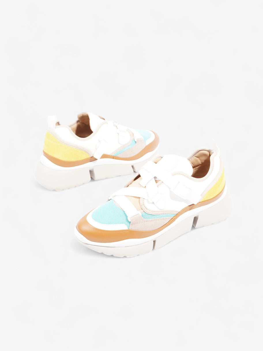 Chloe Sonnie Sneakers White / Turquoise  / Brown Mesh EU 38 UK 5 Image 9