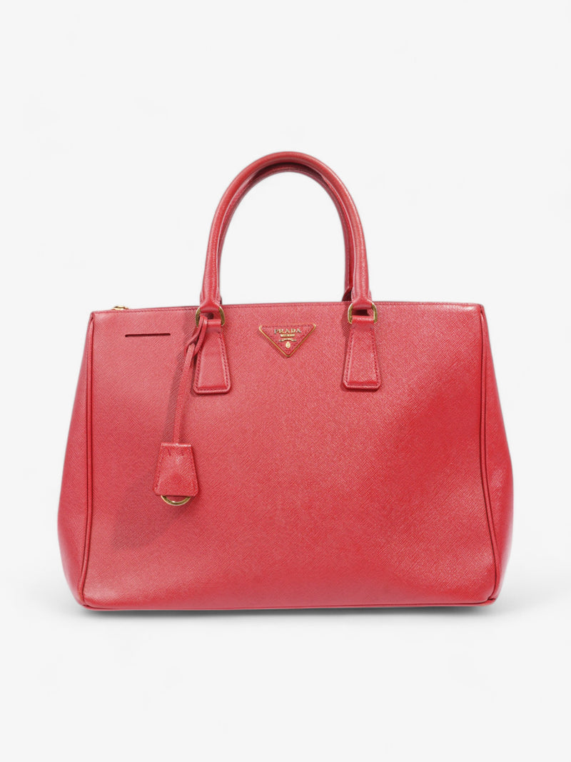  Prada Galleria Double Zip Tote Red Saffiano Leather Large