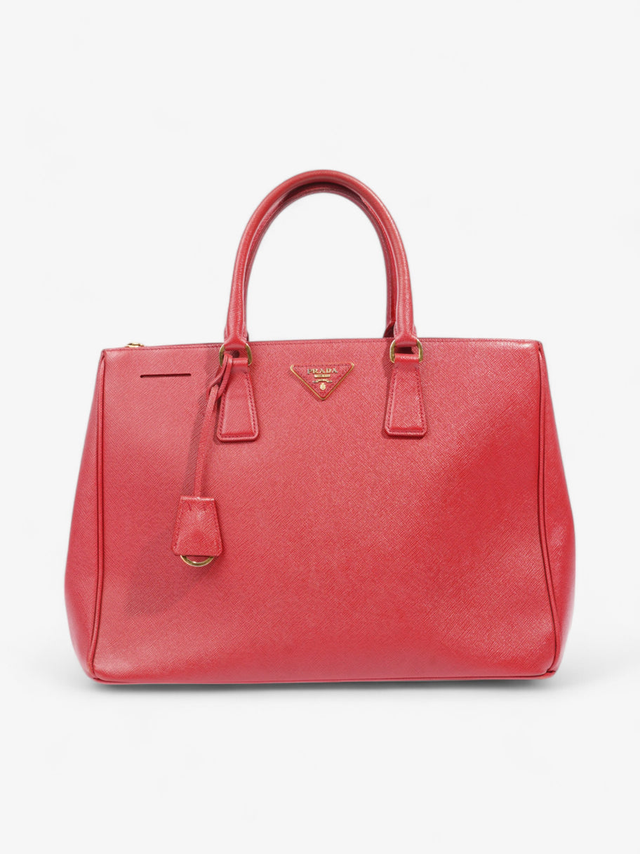 Prada Galleria Double Zip Tote Red Saffiano Leather Large Image 1