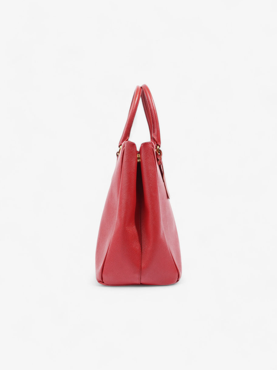 Prada Galleria Double Zip Tote Red Saffiano Leather Large Image 3