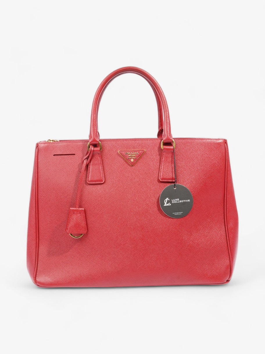 Prada Galleria Double Zip Tote Red Saffiano Leather Large Image 8