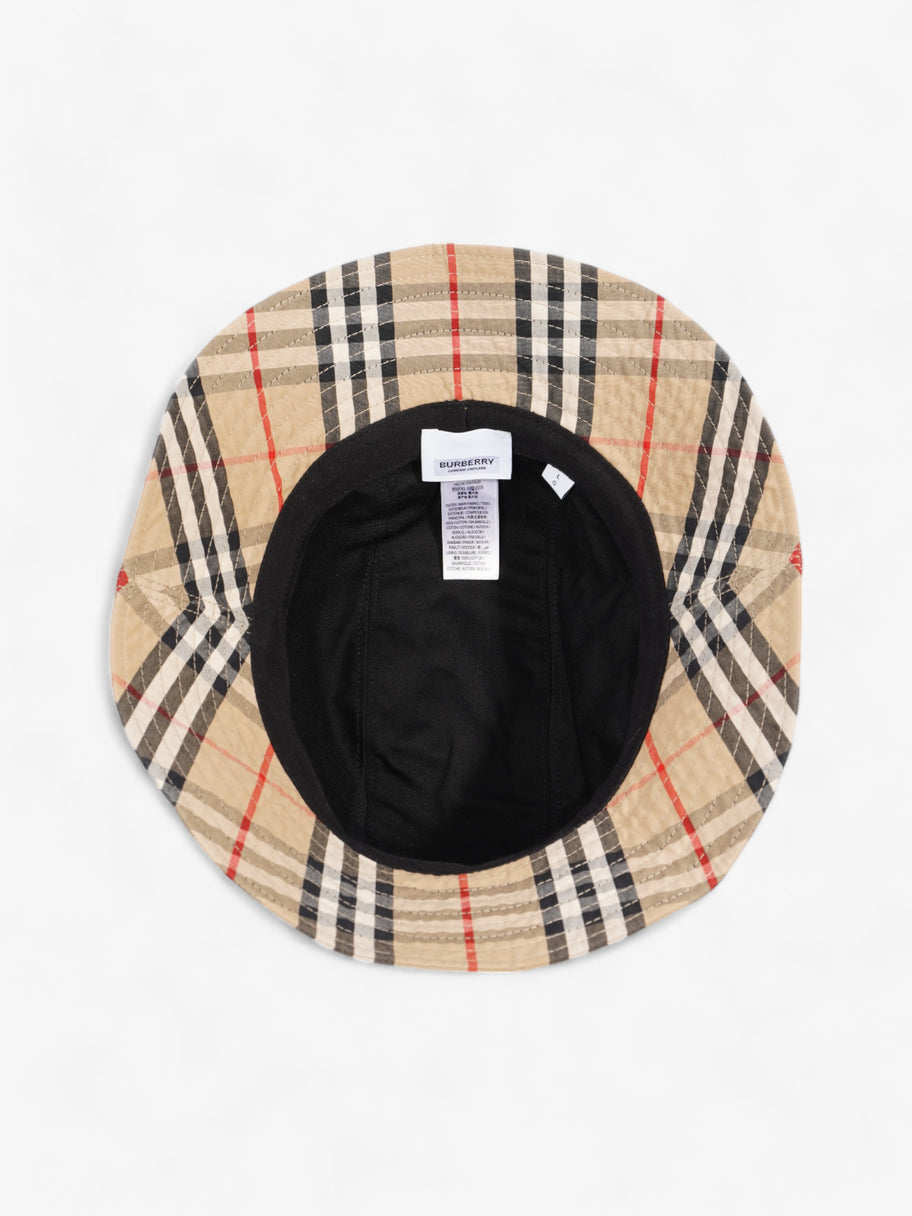 Burberry Supernova Check Bucket Hat Honey Beige Cotton Large Image 7