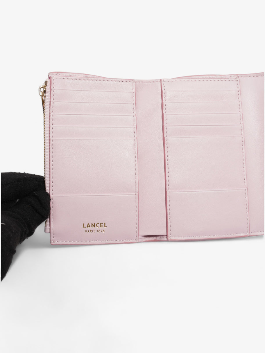 Lancel Roxane Slim Flap Wallet Pink Leather Image 9