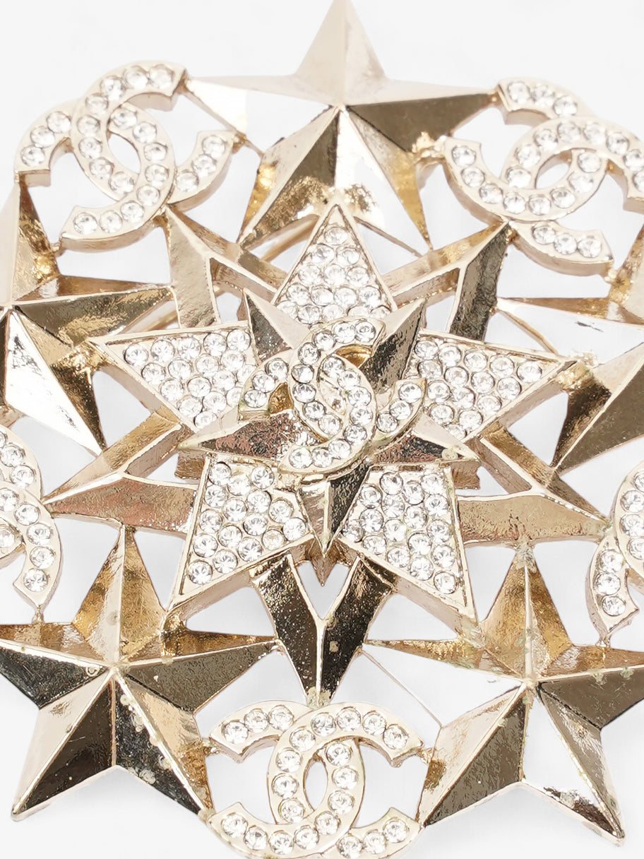 Chanel Crystal Star Burst Brooch Silver Base Metal Image 3