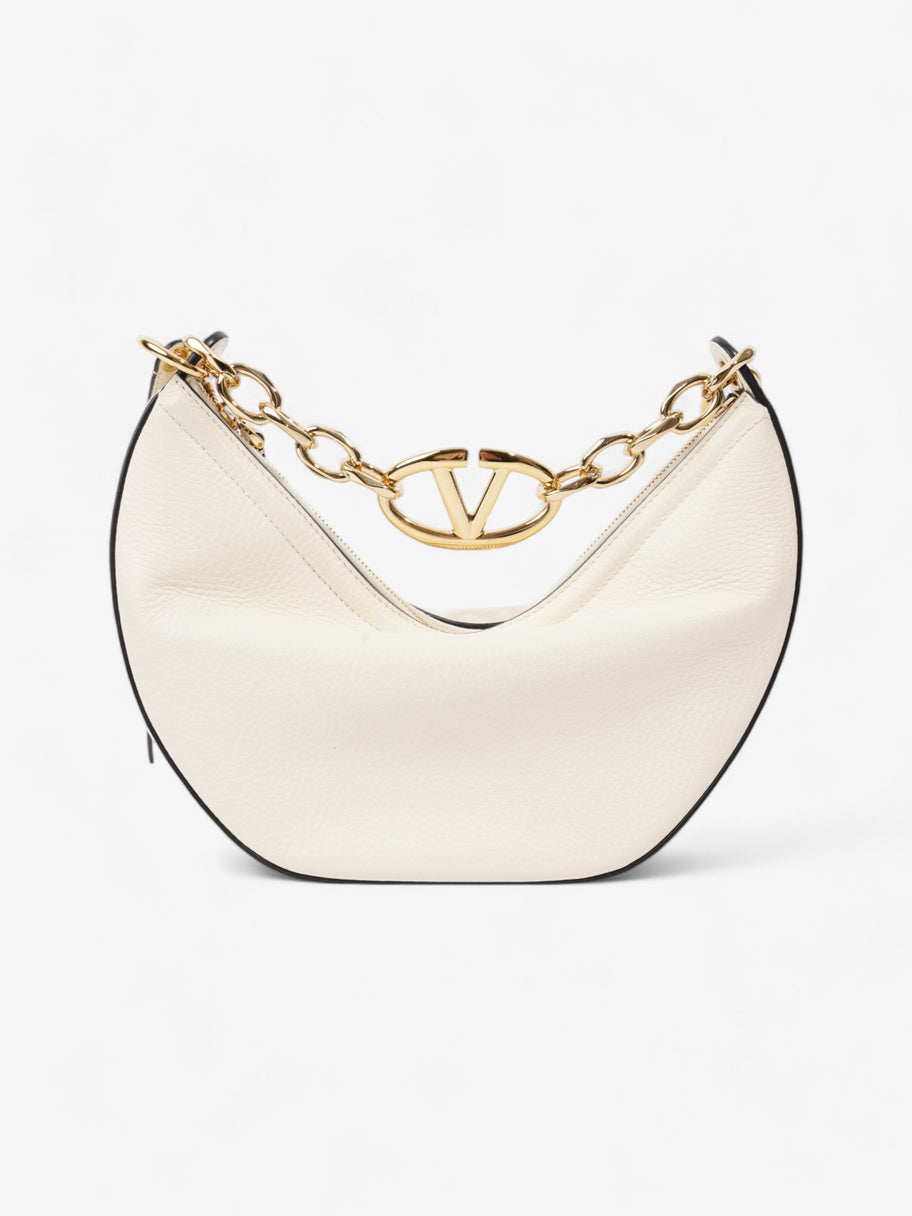 Valentino VLogo Moon Bag Ivory Calfskin Leather Image 4