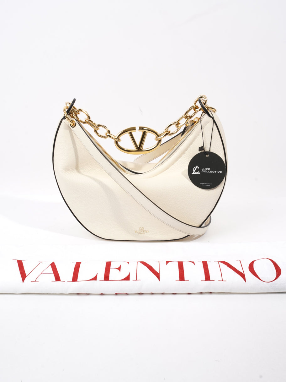 Valentino VLogo Moon Bag Ivory Calfskin Leather Image 9