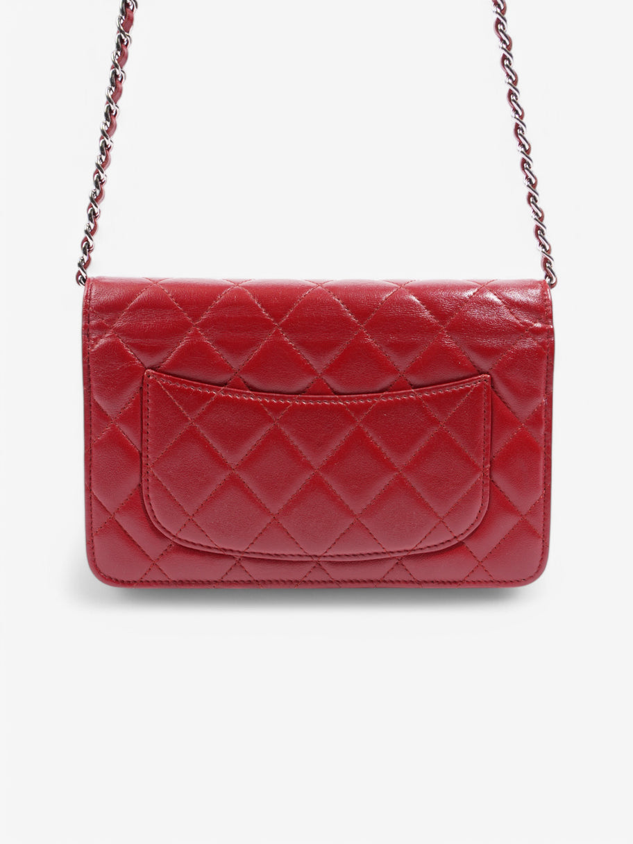 Chanel Chanel Classic Lambskin Wallet On Chain Red Calfskin Leather Image 13