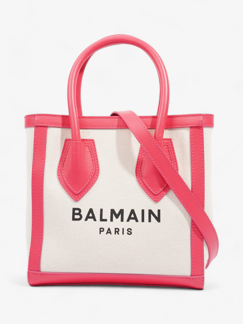  Balmain Shopping Tote Pink / Cream Canvas