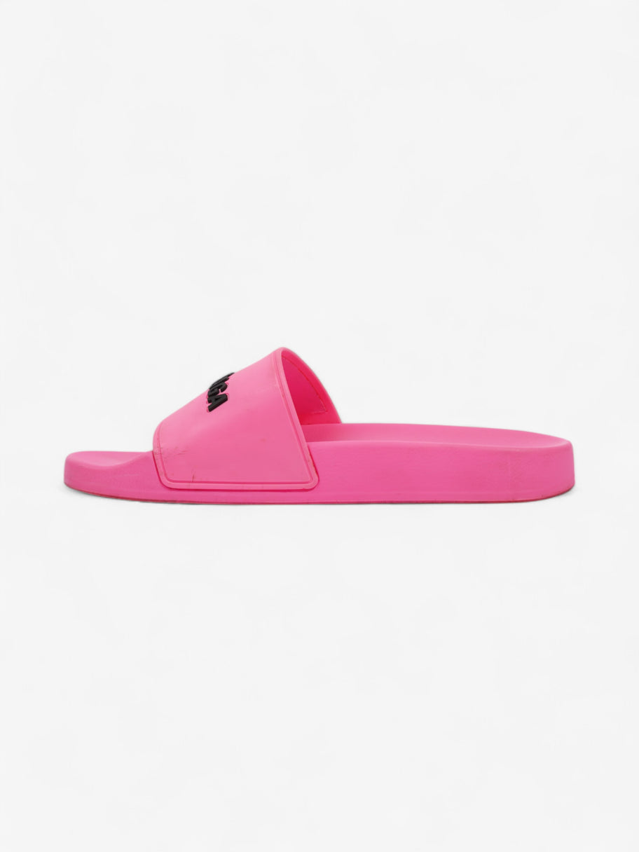 Balenciaga Logo Slides Pink / Black Rubber EU 38 UK 5 Image 3