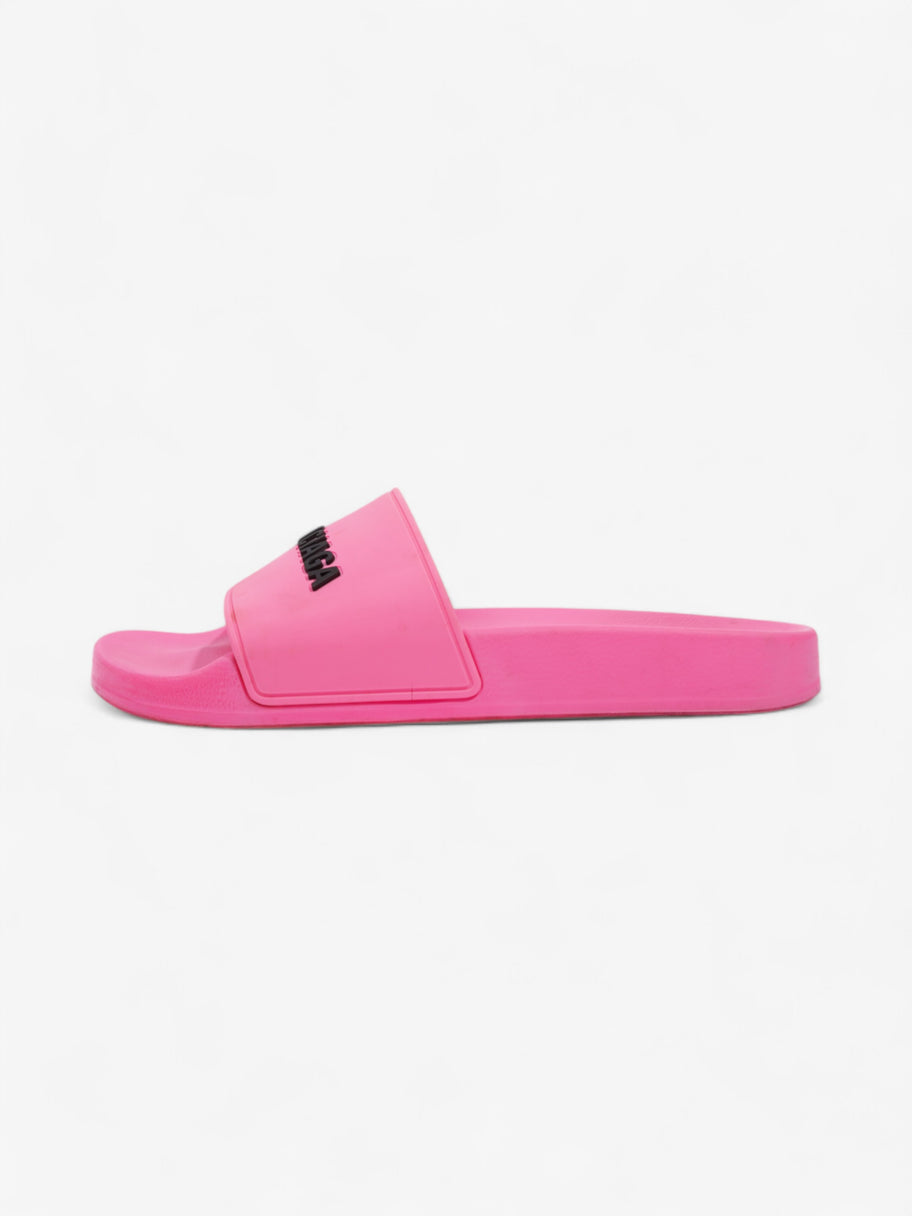 Balenciaga Logo Slides Pink / Black Rubber EU 38 UK 5 Image 5