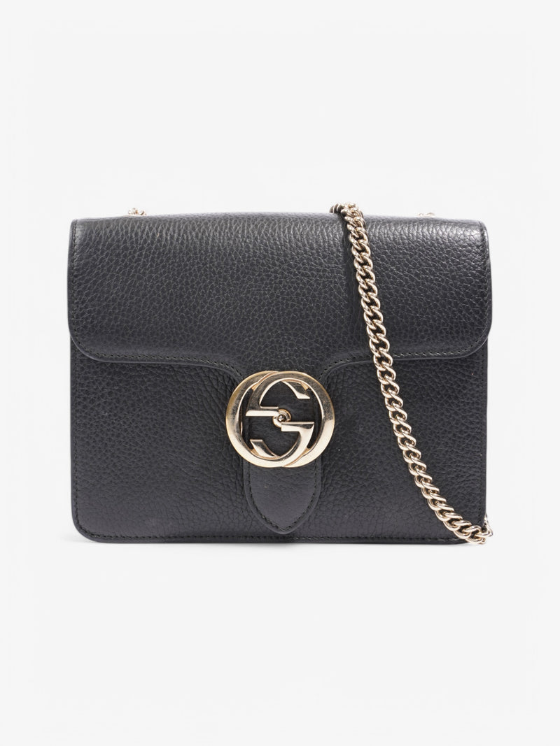  Gucci Dollar Interlocking G  Black Leather