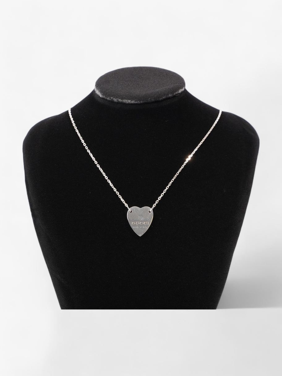 Gucci Trademark Heart Necklace Silver Silver Sterling Image 1